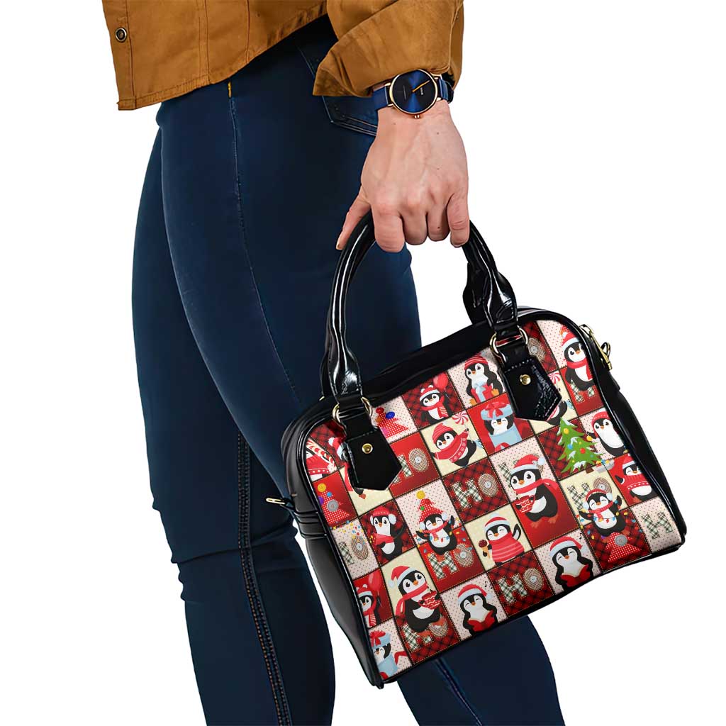 Cute Christmas Penguin Shoulder Handbag Cozy Winter Ho Ho Ho Holiday Fun - Wonder Print Shop
