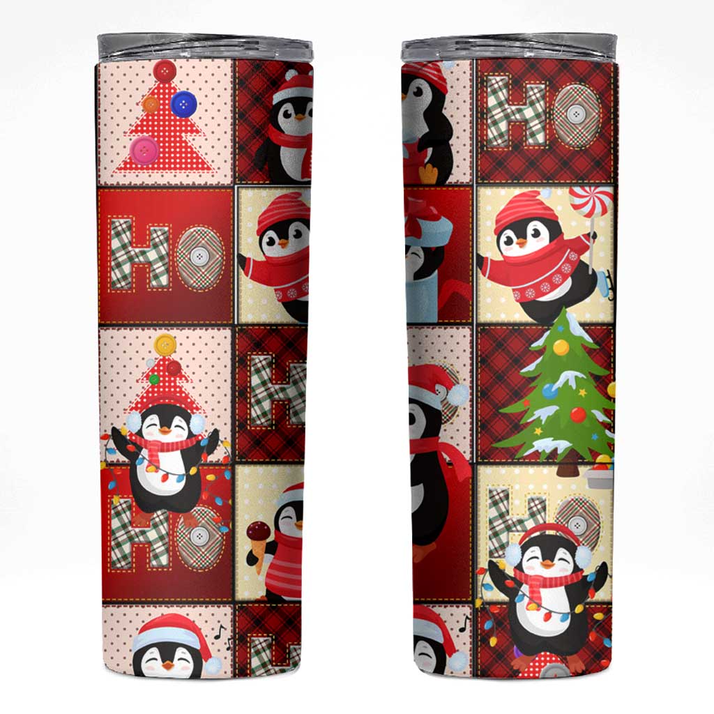 Cute Christmas Penguin Skinny Tumbler Cozy Winter Ho Ho Ho Holiday Fun - Wonder Print Shop