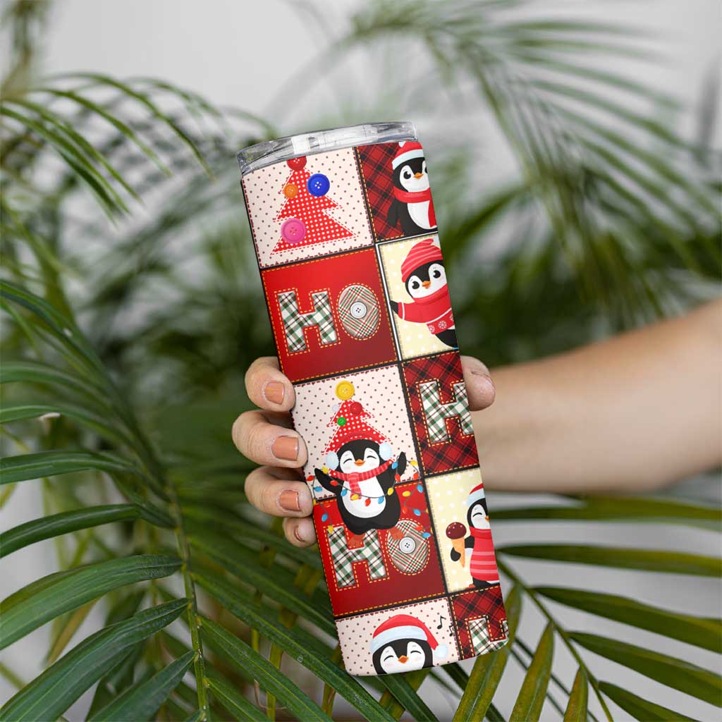 Cute Christmas Penguin Skinny Tumbler Cozy Winter Ho Ho Ho Holiday Fun - Wonder Print Shop