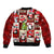 Cute Christmas Penguin Sleeve Zip Bomber Jacket Cozy Winter Ho Ho Ho Holiday Fun - Wonder Print Shop