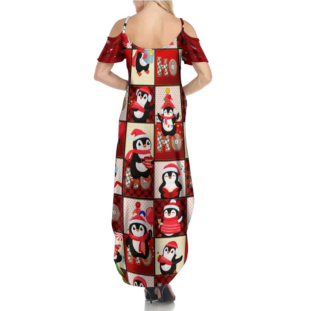 Cute Christmas Penguin Summer Maxi Dress Cozy Winter Ho Ho Ho Holiday Fun - Wonder Print Shop
