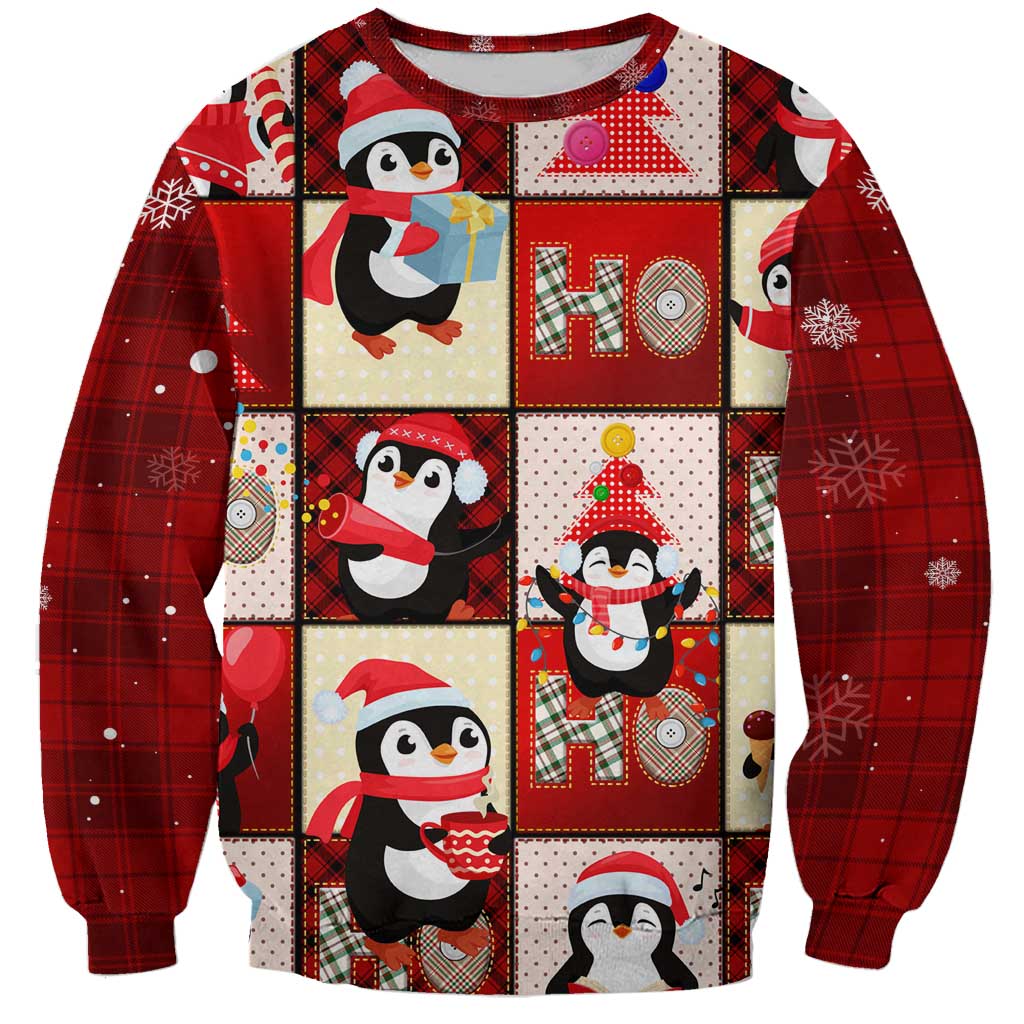 Cute Christmas Penguin Sweatshirt Cozy Winter Ho Ho Ho Holiday Fun - Wonder Print Shop