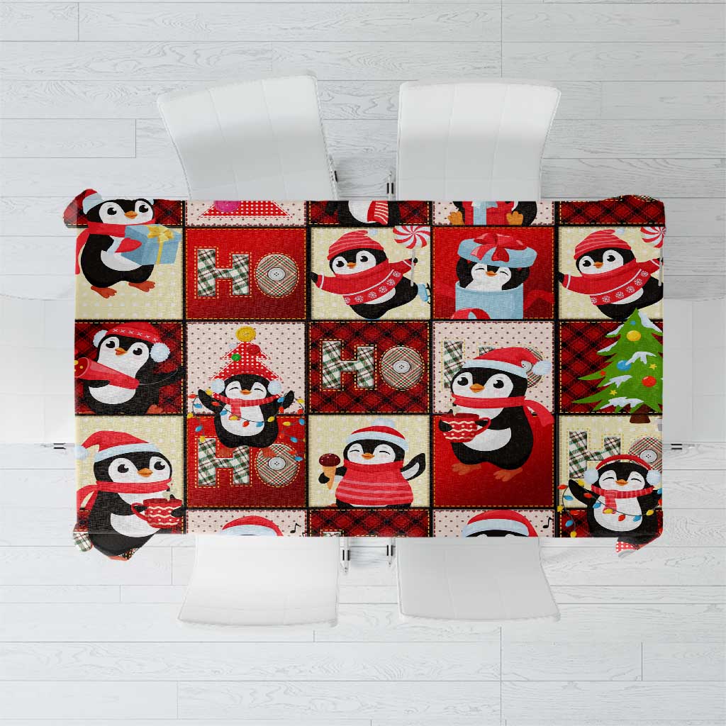 Cute Christmas Penguin Tablecloth Cozy Winter Ho Ho Ho Holiday Fun - Wonder Print Shop