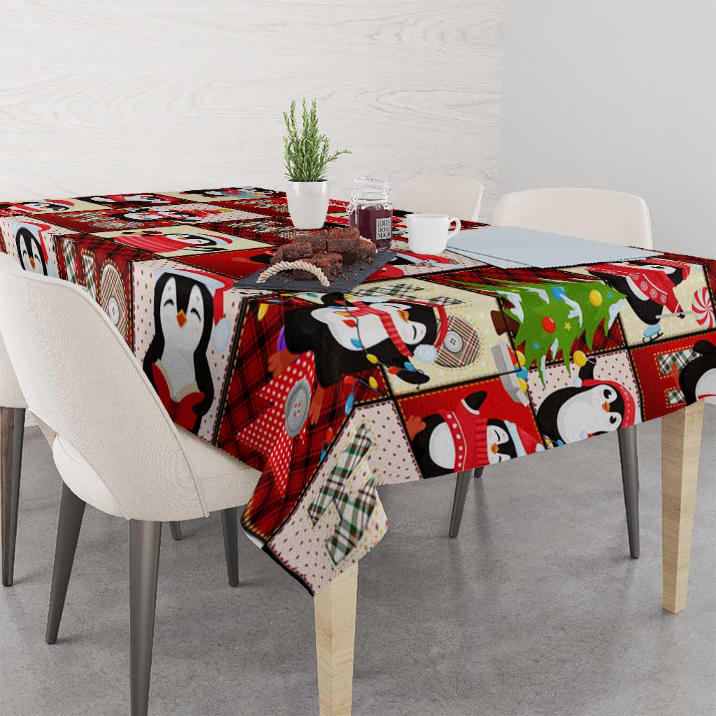 Cute Christmas Penguin Tablecloth Cozy Winter Ho Ho Ho Holiday Fun - Wonder Print Shop