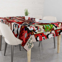 Cute Christmas Penguin Tablecloth Cozy Winter Ho Ho Ho Holiday Fun - Wonder Print Shop