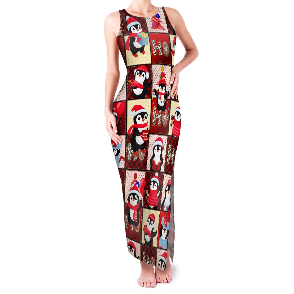 Cute Christmas Penguin Tank Maxi Dress Cozy Winter Ho Ho Ho Holiday Fun - Wonder Print Shop
