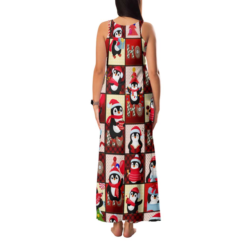 Cute Christmas Penguin Tank Maxi Dress Cozy Winter Ho Ho Ho Holiday Fun - Wonder Print Shop