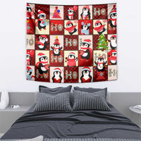 Cute Christmas Penguin Tapestry Cozy Winter Ho Ho Ho Holiday Fun - Wonder Print Shop