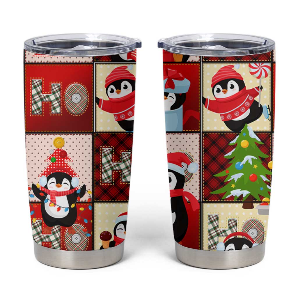 Cute Christmas Penguin Tumbler Cup Cozy Winter Ho Ho Ho Holiday Fun - Wonder Print Shop