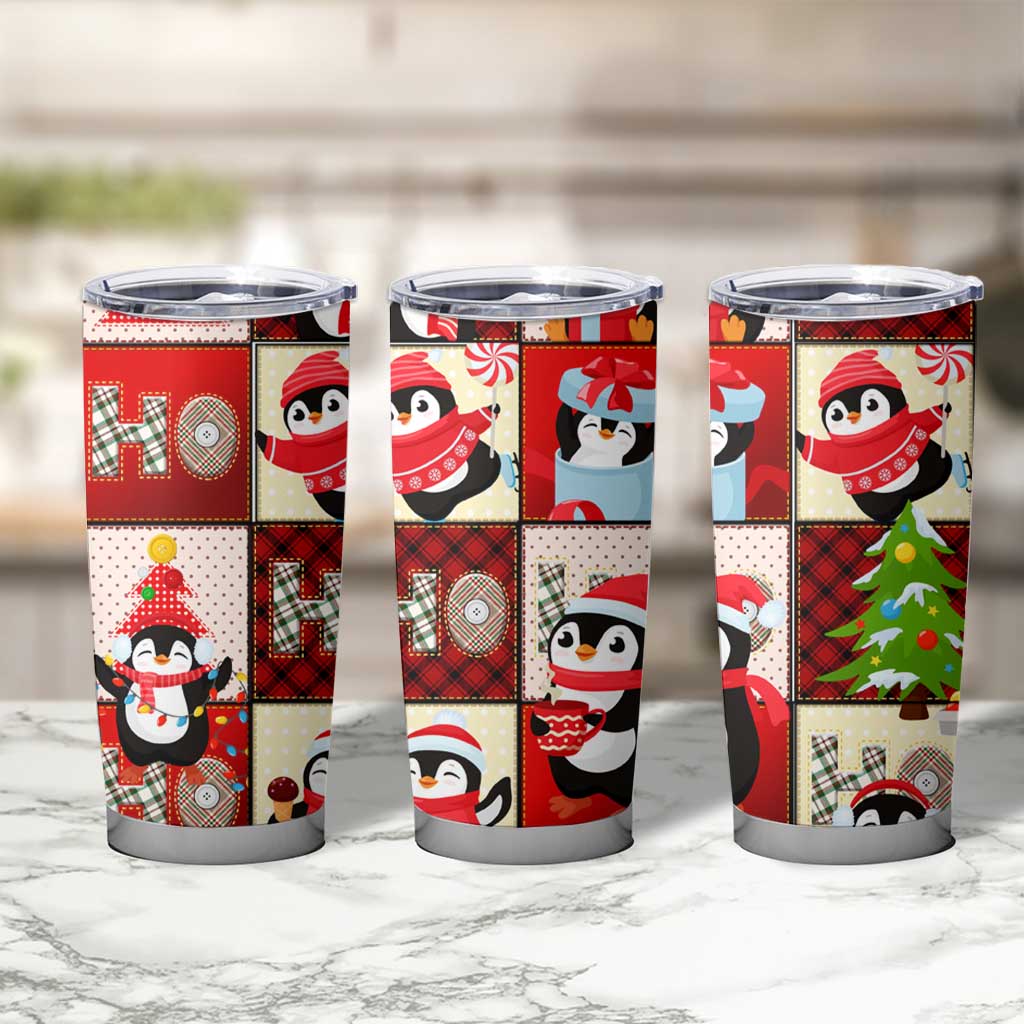 Cute Christmas Penguin Tumbler Cup Cozy Winter Ho Ho Ho Holiday Fun - Wonder Print Shop