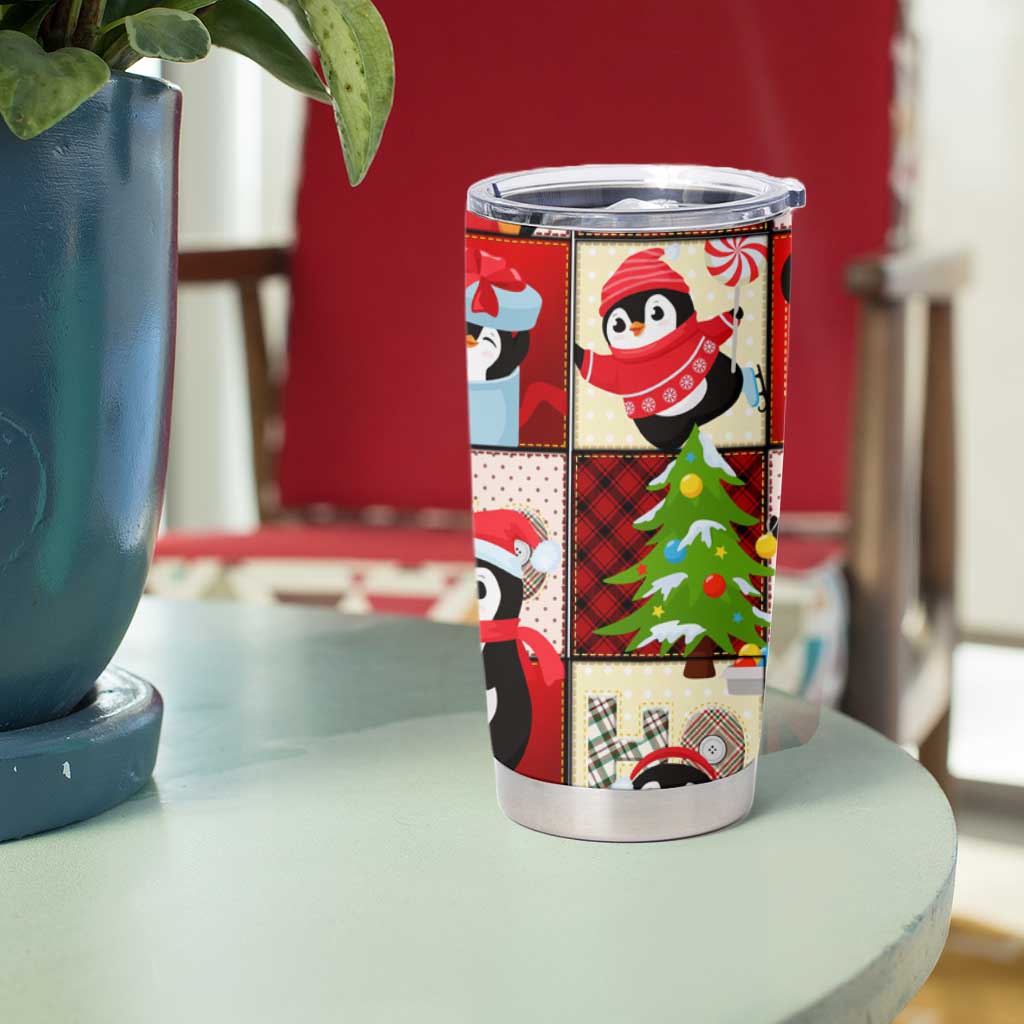 Cute Christmas Penguin Tumbler Cup Cozy Winter Ho Ho Ho Holiday Fun - Wonder Print Shop