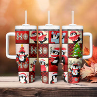 Cute Christmas Penguin Tumbler With Handle Cozy Winter Ho Ho Ho Holiday Fun - Wonder Print Shop