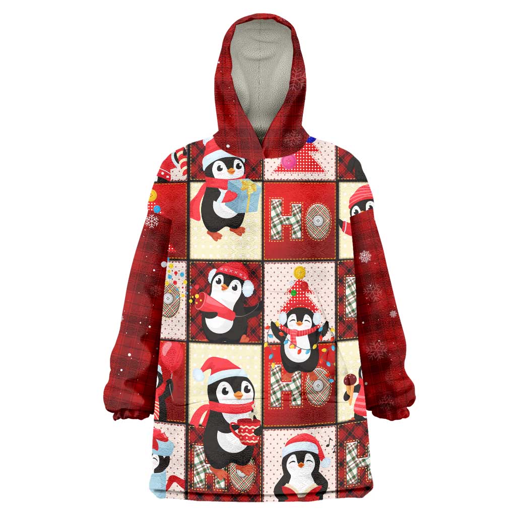 Cute Christmas Penguin Wearable Blanket Hoodie Cozy Winter Ho Ho Ho Holiday Fun - Wonder Print Shop
