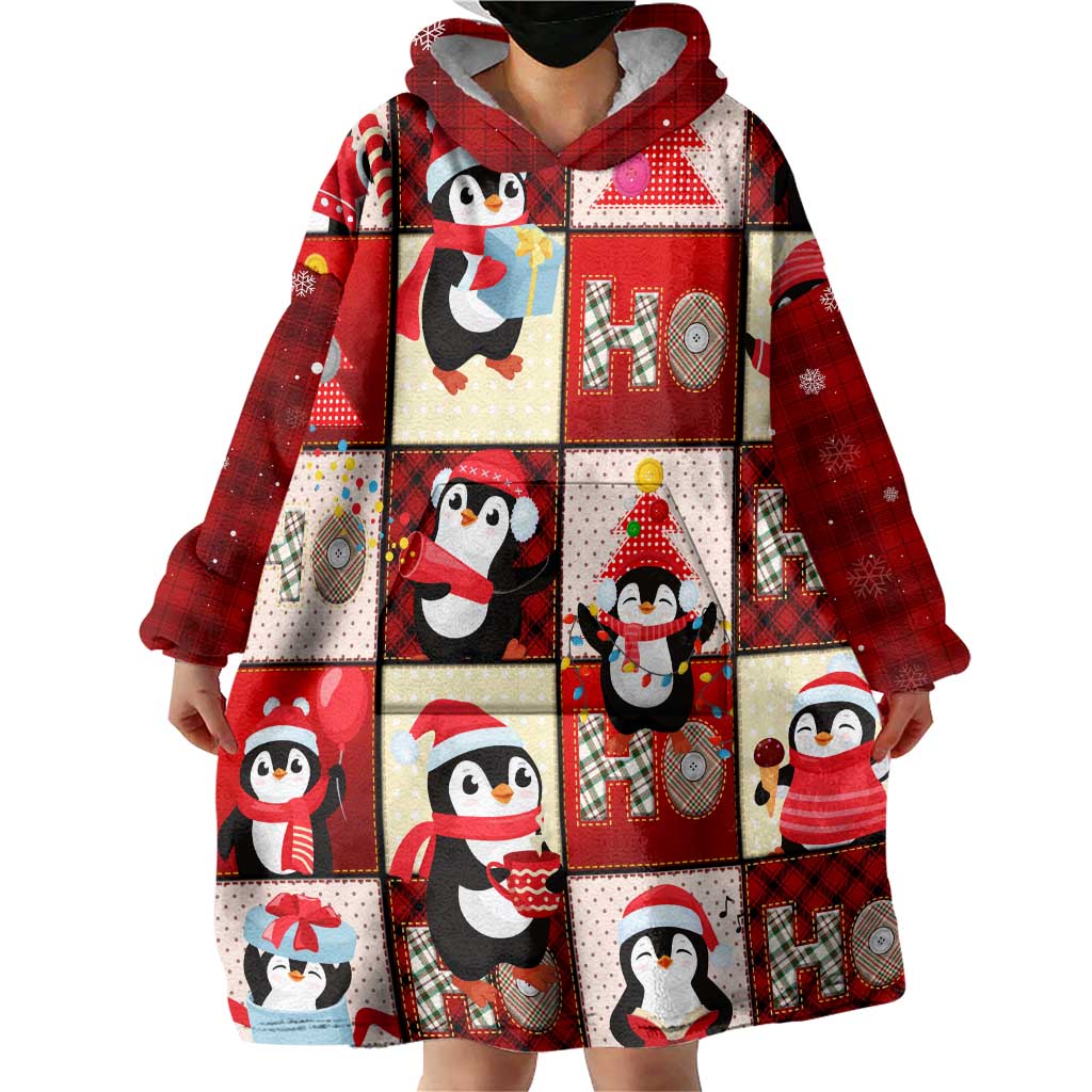 Cute Christmas Penguin Wearable Blanket Hoodie Cozy Winter Ho Ho Ho Holiday Fun - Wonder Print Shop