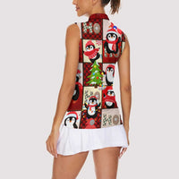 Cute Christmas Penguin Women Sleeveless Polo Shirt Cozy Winter Ho Ho Ho Holiday Fun - Wonder Print Shop