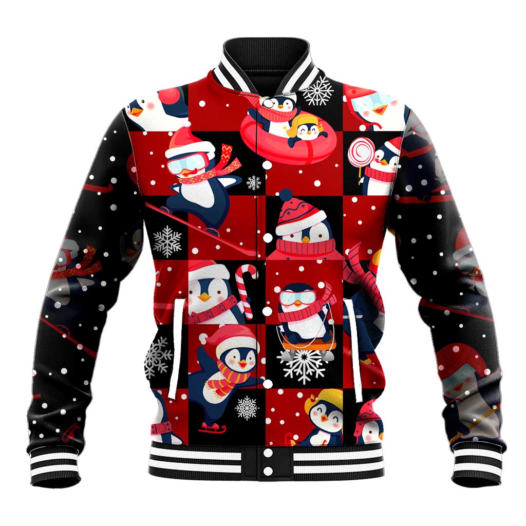 Penguin Winter Sports Christmas Baseball Jacket Cute Holiday Ski Snow Fun - Wonder Print Shop
