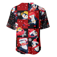 Penguin Winter Sports Christmas Baseball Jersey Cute Holiday Ski Snow Fun - Wonder Print Shop