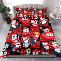Penguin Winter Sports Christmas Bedding Set Cute Holiday Ski Snow Fun - Wonder Print Shop