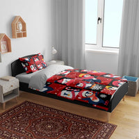 Penguin Winter Sports Christmas Bedding Set Cute Holiday Ski Snow Fun - Wonder Print Shop