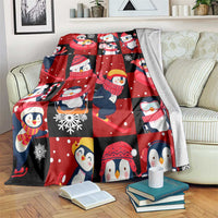 Penguin Winter Sports Christmas Blanket Cute Holiday Ski Snow Fun - Wonder Print Shop