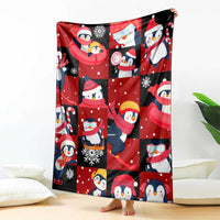 Penguin Winter Sports Christmas Blanket Cute Holiday Ski Snow Fun - Wonder Print Shop