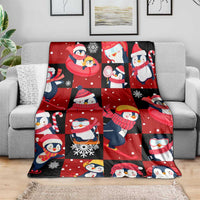 Penguin Winter Sports Christmas Blanket Cute Holiday Ski Snow Fun - Wonder Print Shop