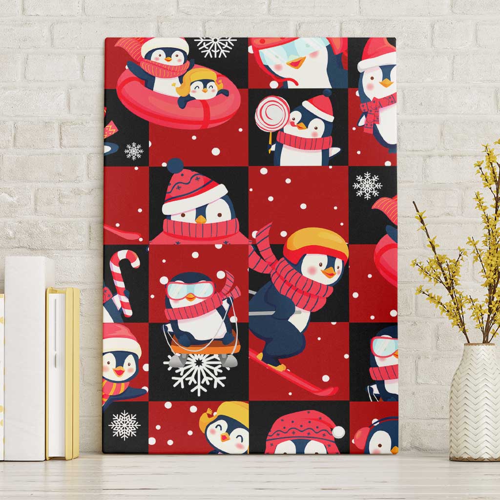 Penguin Winter Sports Christmas Canvas Wall Art Cute Holiday Ski Snow Fun - Wonder Print Shop