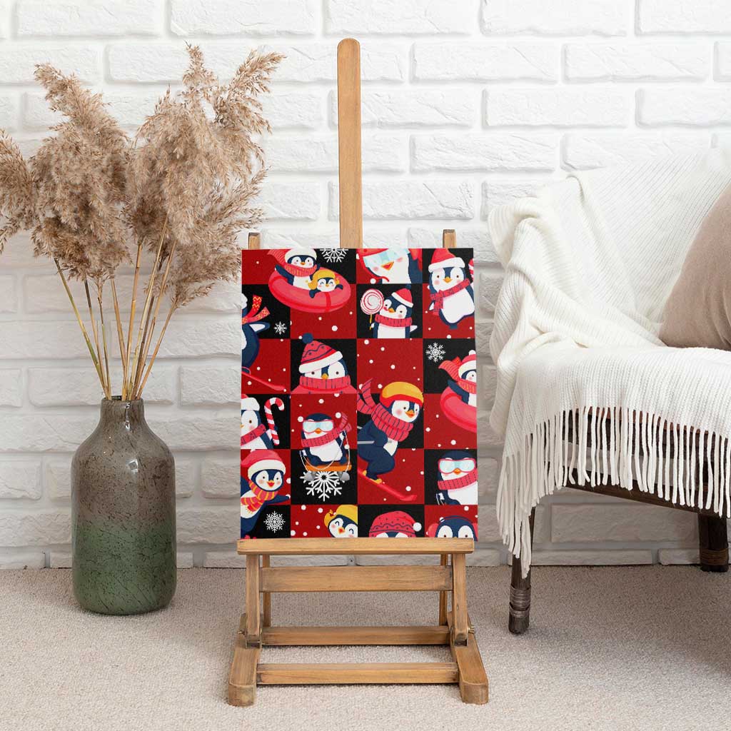 Penguin Winter Sports Christmas Canvas Wall Art Cute Holiday Ski Snow Fun - Wonder Print Shop