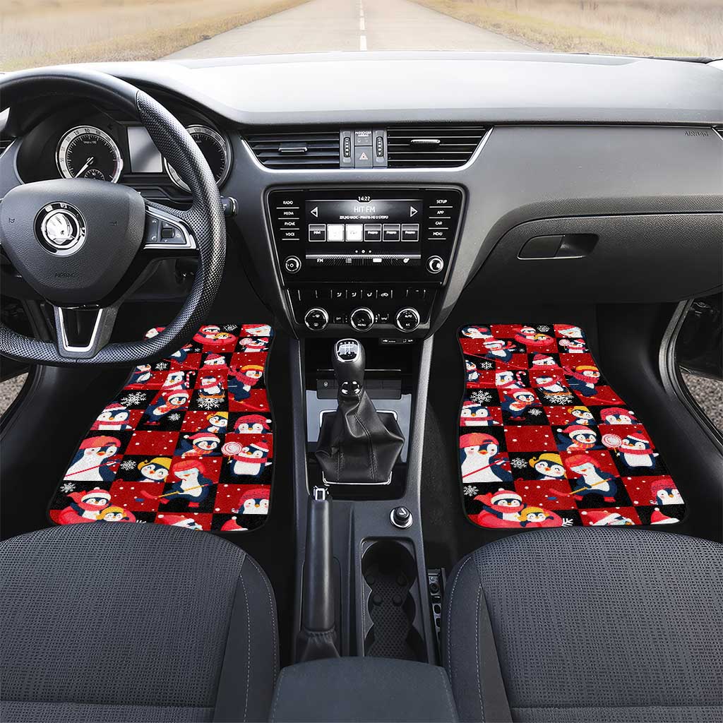 Penguin Winter Sports Christmas Car Mats Cute Holiday Ski Snow Fun - Wonder Print Shop