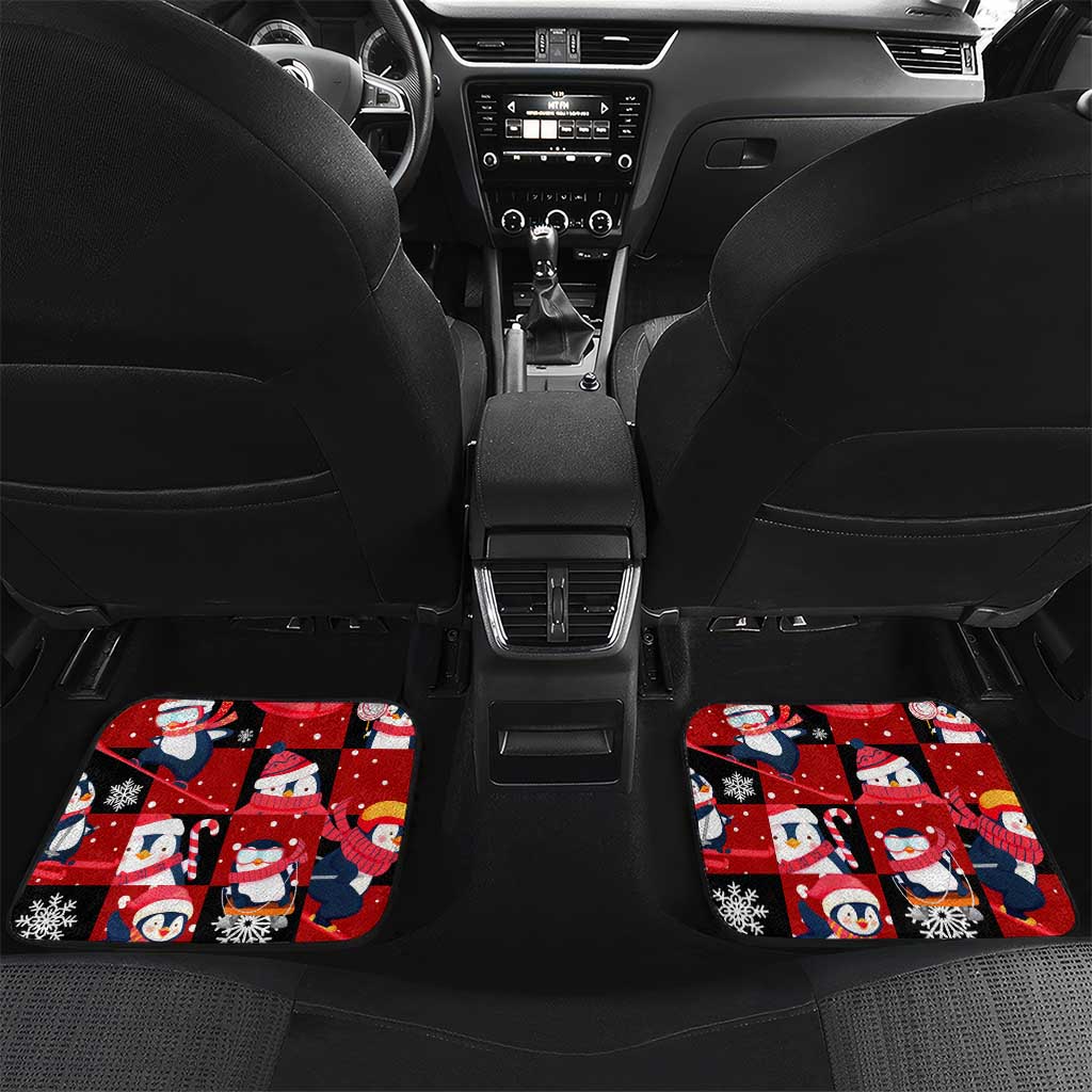 Penguin Winter Sports Christmas Car Mats Cute Holiday Ski Snow Fun - Wonder Print Shop