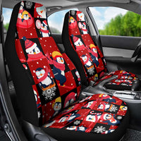 Penguin Winter Sports Christmas Car Seat Cover Cute Holiday Ski Snow Fun - Wonder Print Shop