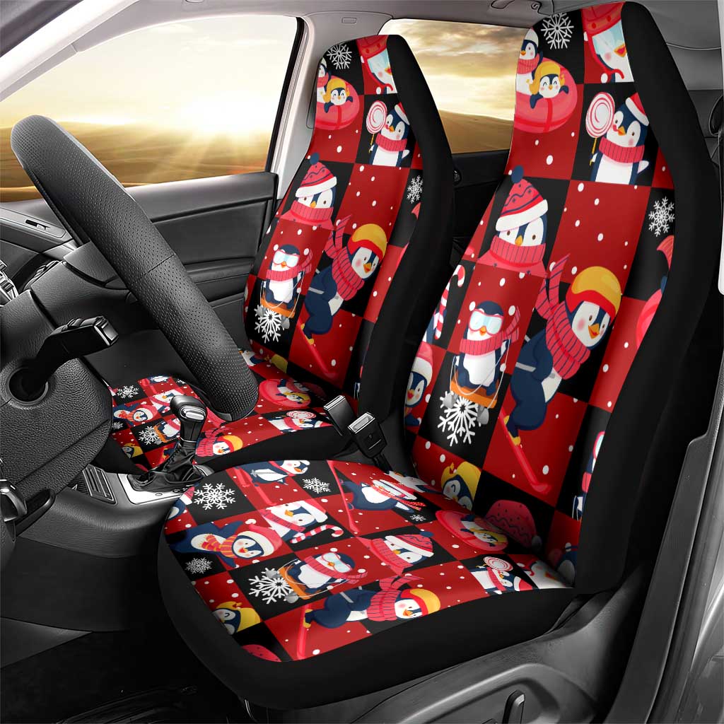 Penguin Winter Sports Christmas Car Seat Cover Cute Holiday Ski Snow Fun - Wonder Print Shop