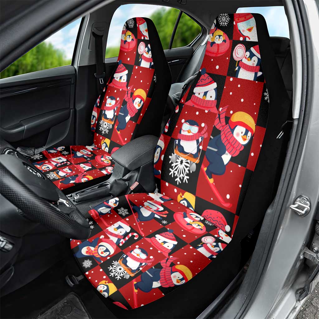 Penguin Winter Sports Christmas Car Seat Cover Cute Holiday Ski Snow Fun - Wonder Print Shop