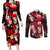Penguin Winter Sports Christmas Couples Matching Long Sleeve Bodycon Dress and Long Sleeve Button Shirt Cute Holiday Ski Snow Fun - Wonder Print Shop