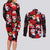 Penguin Winter Sports Christmas Couples Matching Long Sleeve Bodycon Dress and Long Sleeve Button Shirt Cute Holiday Ski Snow Fun - Wonder Print Shop