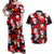 Penguin Winter Sports Christmas Couples Matching Off Shoulder Maxi Dress and Hawaiian Shirt Cute Holiday Ski Snow Fun - Wonder Print Shop
