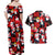 Penguin Winter Sports Christmas Couples Matching Off Shoulder Maxi Dress and Hawaiian Shirt Cute Holiday Ski Snow Fun - Wonder Print Shop