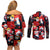 Penguin Winter Sports Christmas Couples Matching Off Shoulder Short Dress and Long Sleeve Button Shirt Cute Holiday Ski Snow Fun - Wonder Print Shop