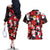 Penguin Winter Sports Christmas Couples Matching Off The Shoulder Long Sleeve Dress and Hawaiian Shirt Cute Holiday Ski Snow Fun - Wonder Print Shop
