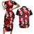 Penguin Winter Sports Christmas Couples Matching Short Sleeve Bodycon Dress and Hawaiian Shirt Cute Holiday Ski Snow Fun - Wonder Print Shop
