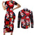 Penguin Winter Sports Christmas Couples Matching Short Sleeve Bodycon Dress and Long Sleeve Button Shirt Cute Holiday Ski Snow Fun - Wonder Print Shop