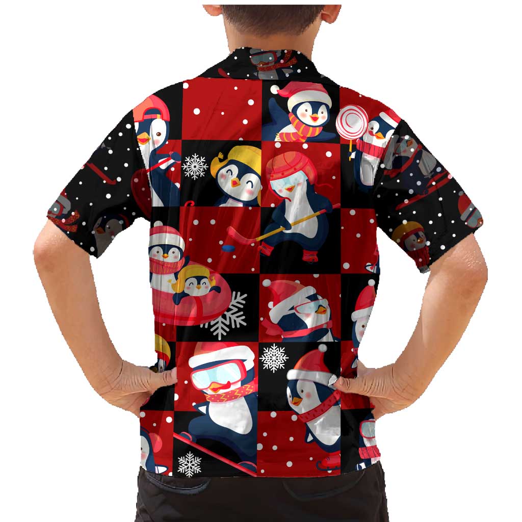 Penguin Winter Sports Christmas Family Matching Mermaid Dress and Hawaiian Shirt Cute Holiday Ski Snow Fun - Wonder Print Shop