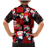 Penguin Winter Sports Christmas Family Matching Mermaid Dress and Hawaiian Shirt Cute Holiday Ski Snow Fun - Wonder Print Shop