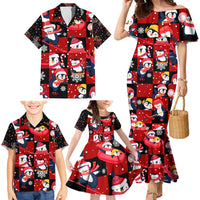 Penguin Winter Sports Christmas Family Matching Mermaid Dress and Hawaiian Shirt Cute Holiday Ski Snow Fun - Wonder Print Shop