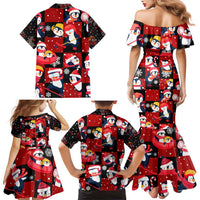 Penguin Winter Sports Christmas Family Matching Mermaid Dress and Hawaiian Shirt Cute Holiday Ski Snow Fun - Wonder Print Shop