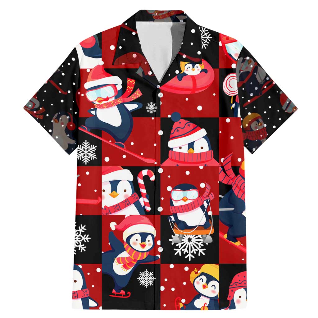 Penguin Winter Sports Christmas Family Matching Mermaid Dress and Hawaiian Shirt Cute Holiday Ski Snow Fun - Wonder Print Shop