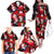 Penguin Winter Sports Christmas Family Matching Off The Shoulder Long Sleeve Dress and Hawaiian Shirt Cute Holiday Ski Snow Fun - Wonder Print Shop