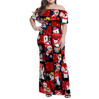 Penguin Winter Sports Christmas Family Matching Off Shoulder Maxi Dress and Hawaiian Shirt Cute Holiday Ski Snow Fun - Wonder Print Shop