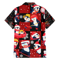 Penguin Winter Sports Christmas Family Matching Off Shoulder Short Dress and Hawaiian Shirt Cute Holiday Ski Snow Fun - Wonder Print Shop
