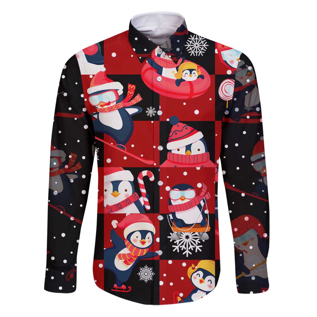 Penguin Winter Sports Christmas Family Matching Puletasi and Hawaiian Shirt Cute Holiday Ski Snow Fun - Wonder Print Shop